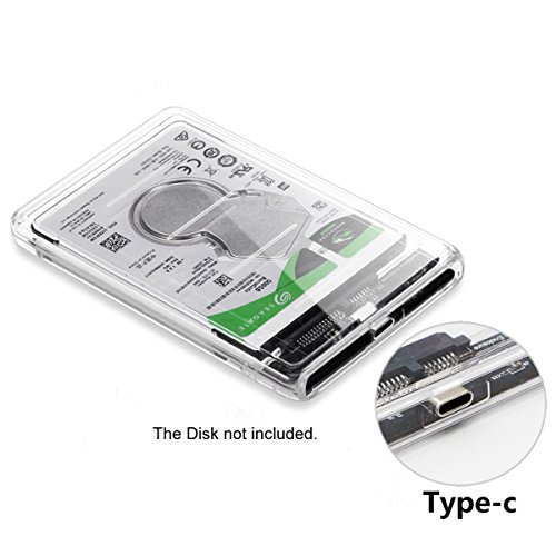 USB - C Type - C to 2.5インチSATA SSD HDD外付けエンクロージャ透明for Laptop & PC