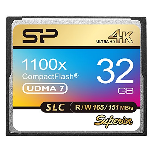 シリコンパワー コンパクトフラッシュカード 32GB SLC NAND Flash VPG-65 UDMA 7 最大165/151 MB/s 1100X SP032GBCFC1K1V10